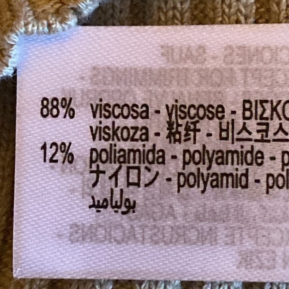 NWT. Zara Light Khaki Chain Trim Ribbed Knit Midi Dress. Size M. - Picture 10 of 10